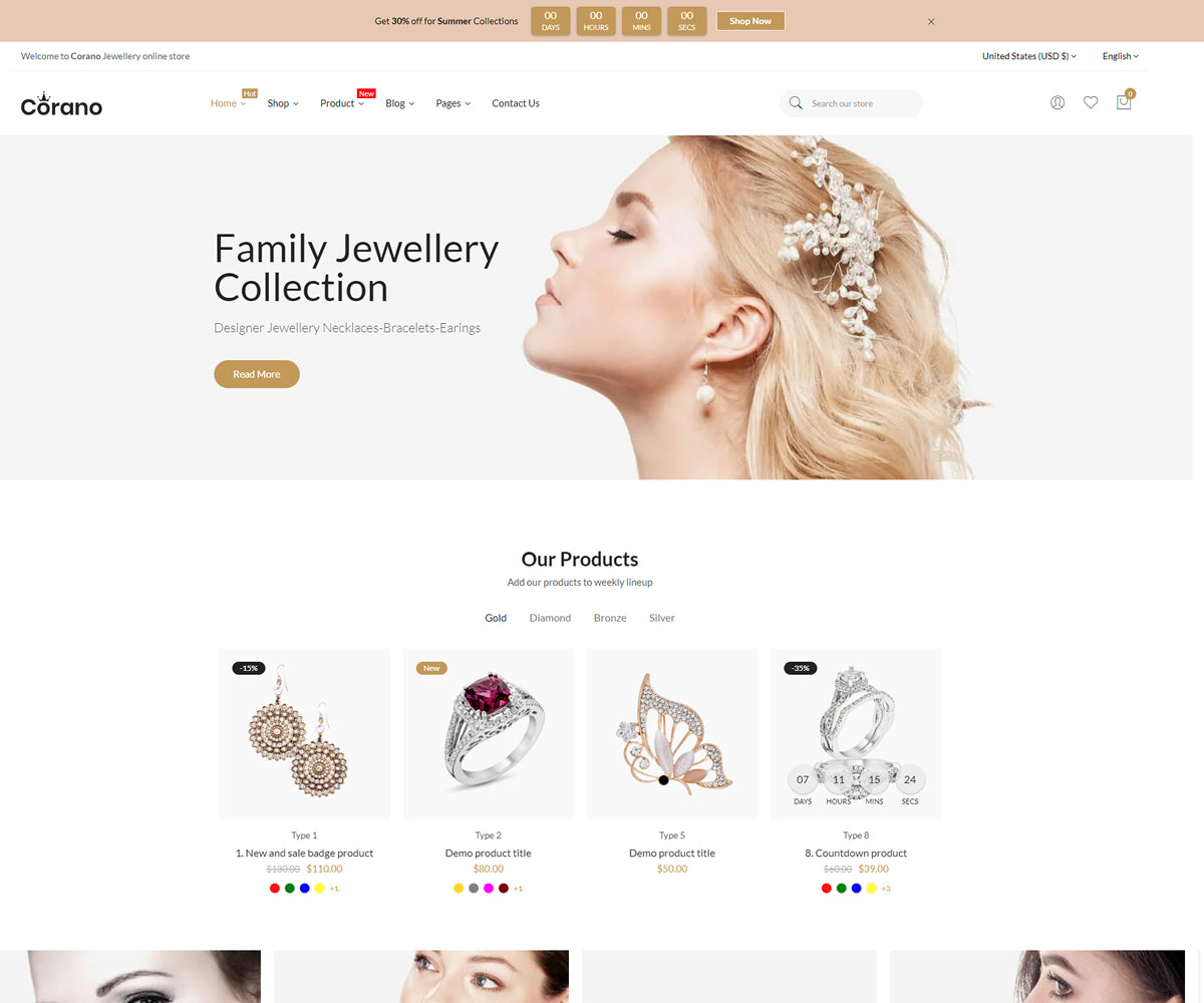 Corano - Jewelry Store Shopify Theme