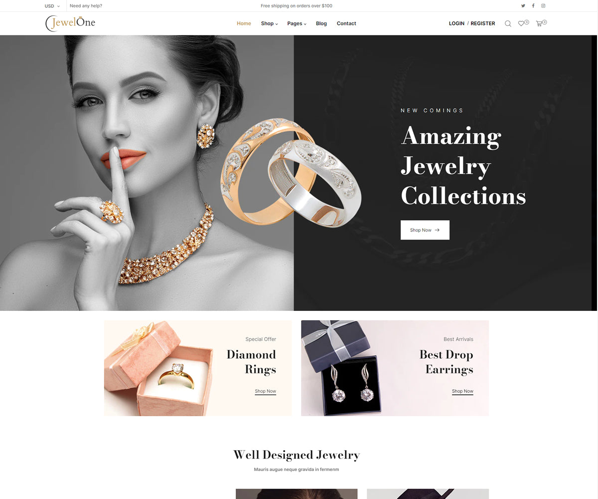 Jewlone - Responsive Jewelry Shopify theme