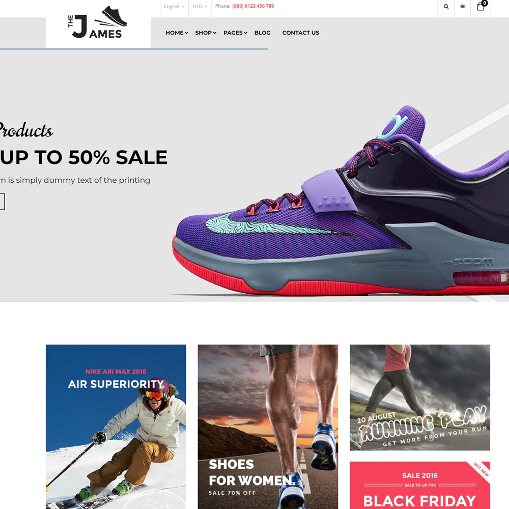 James - Responsive Shoes Shopify Theme